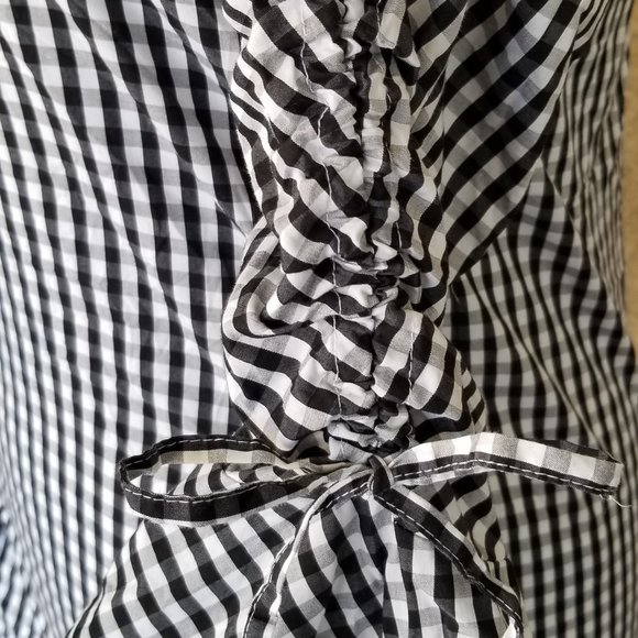 Calvin Klein Bell-Sleeve Gingham Blouse Size M - Picture 10 of 15